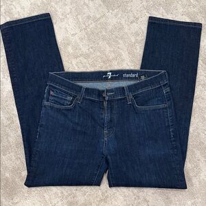 7 For All Mankind Men's Dark Blue Straight Jeans